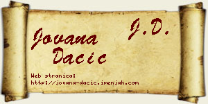 Jovana Dačić vizit kartica